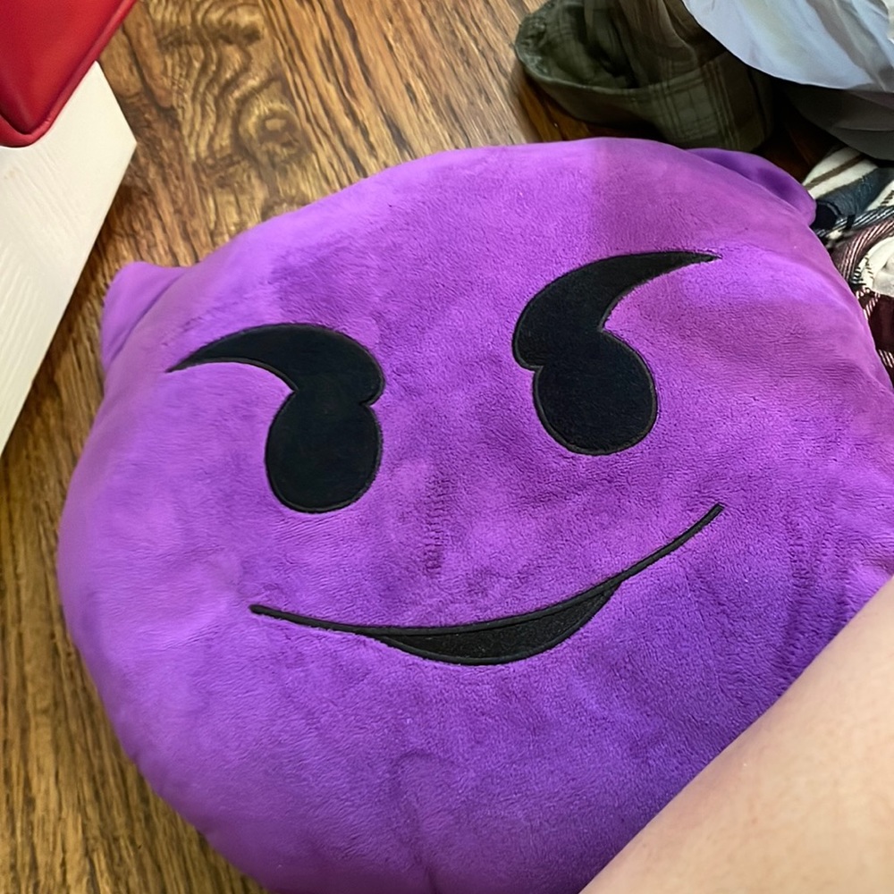 Devil emoji pillow